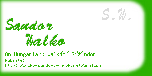 sandor walko business card